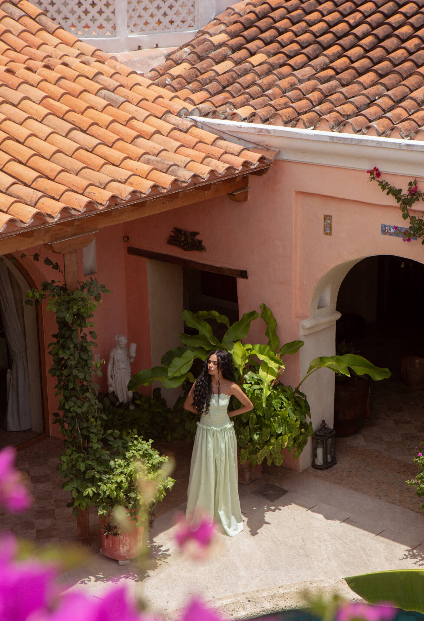 Santo Domingo Maxi Dress - Light Lime the vibrant streets of Cartagena