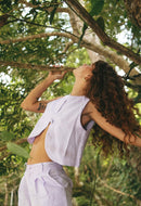 Minca Vest - Lilac linen lined