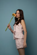 Camellia Top - Rosewood Linen