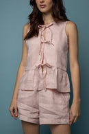 Camellia Top - Rosewood Linen