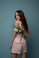 Camellia Top - Rosewood Linen